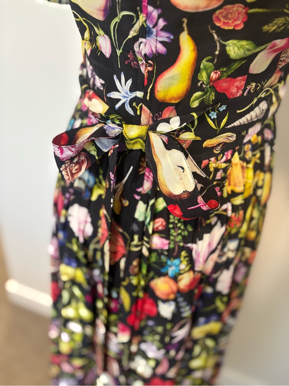 Samantha Pleet Black Maxi Dress with Bright Floral & Fruit Print - Picture 3 of 6